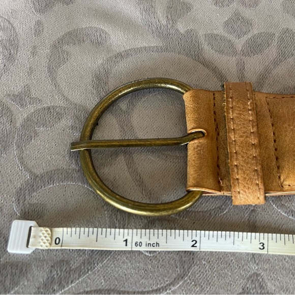 Braided Woven D-Ring Brass Buckle Adjustable Belt Brown and Tan - Picture 7 of 9